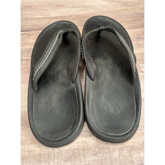 Olukai Hokua Flip Flop Mens US 15 Black Beach wear, wet grip, quick dry sandals - Picture 5 of 12